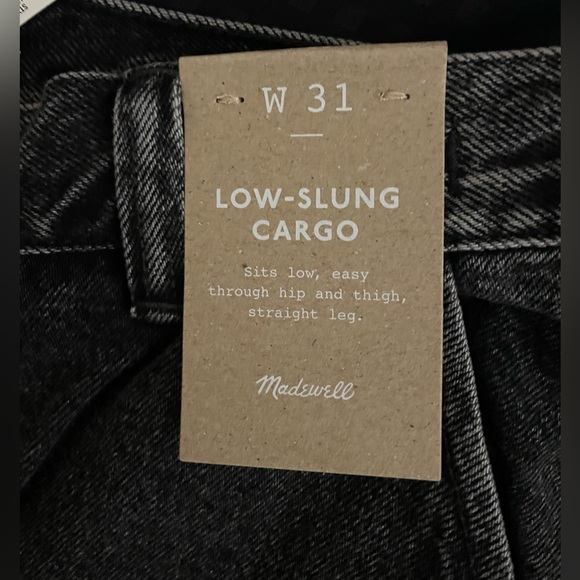 NWT Madewell Sz 31 Low-Slung Straight Baggy Cargo Jeans in Ranney Wash - Picture 9 of 10